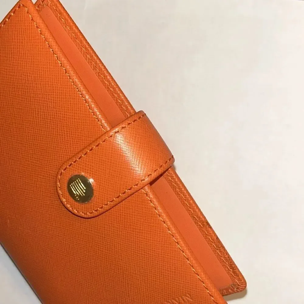 Lanvin Orange Agenda Wallet Notebook